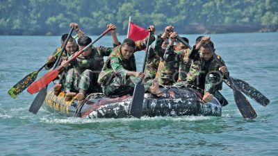 Kodim 1210/Landak Siap Hadapi Banjir, Gelar Latihan Perahu Karet Rutin
