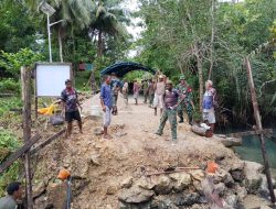 Pengecoran Jembatan Kampung Marsi Hampir Rampung